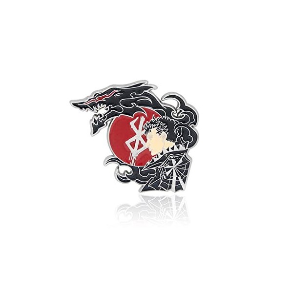 flowereyes Trendy Anime Berserk Guts Badges Pin Carnival Halloween Party Decoration Berserk Guts Cosplay Props Broches pour H
