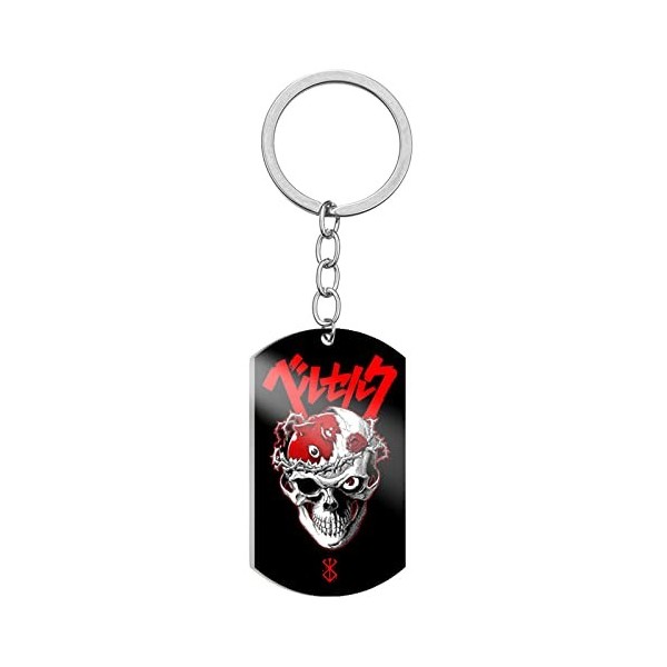 Berserk Porte-clés Anime Personnage Guts Guts Pendentif Crâne Chevalier Porte-clés Skull Knight Guts Porte-clés Epéiste Black