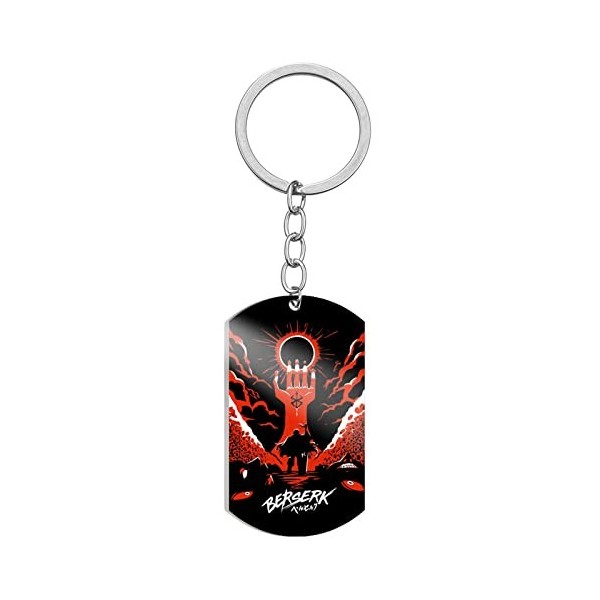 Berserk Porte-clés Anime Personnage Guts Guts Pendentif Crâne Chevalier Porte-clés Skull Knight Guts Porte-clés Epéiste Black
