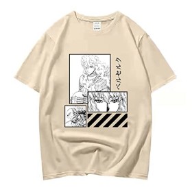 XSLGOGO Unisexe Berserk T-Shirt Guts Cosplay Costume Dété Pull À Manches Courtes pour Anime Berserk Fans Cadeau