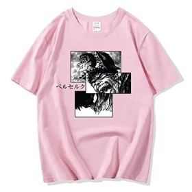XSLGOGO Unisexe Berserk T-Shirt Guts Cosplay Costume Dété Pull À Manches Courtes pour Anime Berserk Fans Cadeau