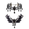 ZKGYUS 2 Pièces Collier Halloween Femme Collier Gothique Gothique Noir Sexy Lace Neck Gland Choke Halloween Party Accessories