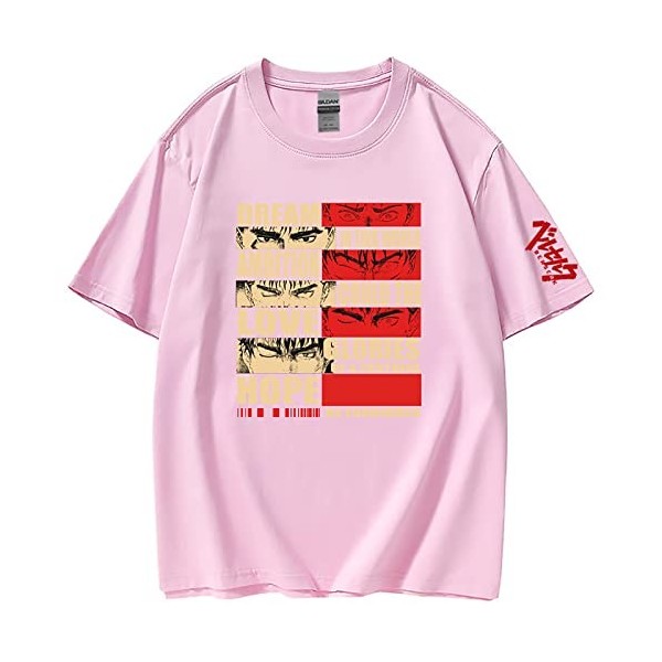 XSLGOGO Unisexe Berserk T-Shirt Guts Cosplay Costume Dété Pull À Manches Courtes pour Anime Berserk Fans Cadeau