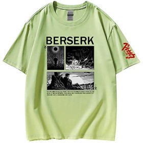 XSLGOGO Unisexe Berserk T-Shirt Guts Cosplay Costume Dété Pull À Manches Courtes pour Anime Berserk Fans Cadeau