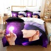 PTNQAZ Parure de lit Anime Jujutsu Kaisen pour garçons - Housse de couette avec taies doreiller - Housse de couette pour enf