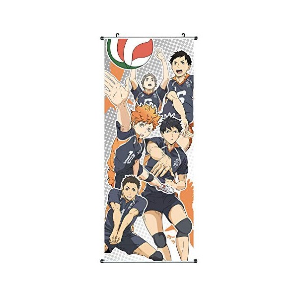 CoolChange Grand Poster en Rouleau | Kakemono de Haikyu !!! Fait de Tissu | 100x40cm | Motif: Equipe de Volley-Ball de Karasu