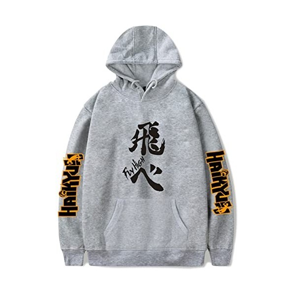 YIMIAO Fille Femme Haikyuu Sweats à Capuche Unisexe Volleyball Junior Hoodie Novelty Imprimer Pull Sweat À Manches Longues Ho
