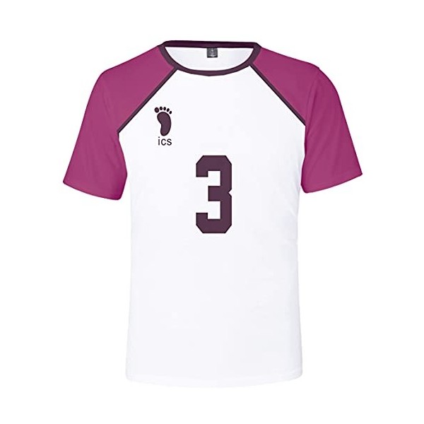 YIMIAO Haikyuu Homme Femme Impression en 2D à Manches Courtes Été Unisexe Kageyama T-Shirt Garçon Japanese Anime Vetement de 