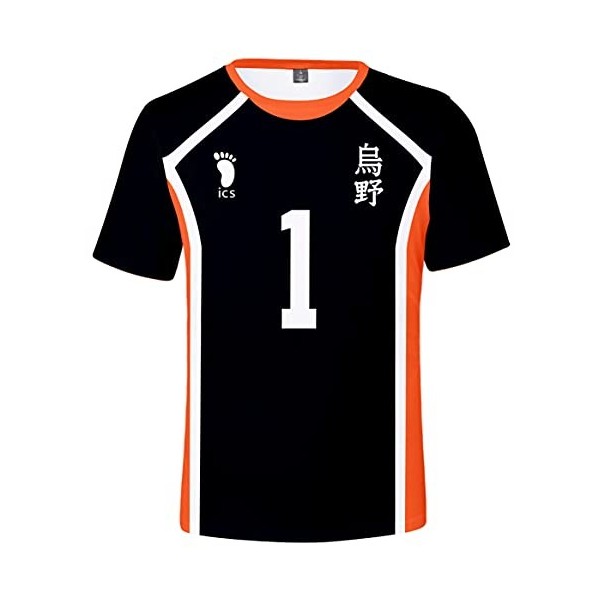 YIMIAO Haikyuu Homme Femme Impression en 2D à Manches Courtes Été Unisexe Kageyama T-Shirt Garçon Japanese Anime Vetement de 