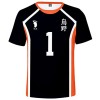 YIMIAO Haikyuu Homme Femme Impression en 2D à Manches Courtes Été Unisexe Kageyama T-Shirt Garçon Japanese Anime Vetement de 