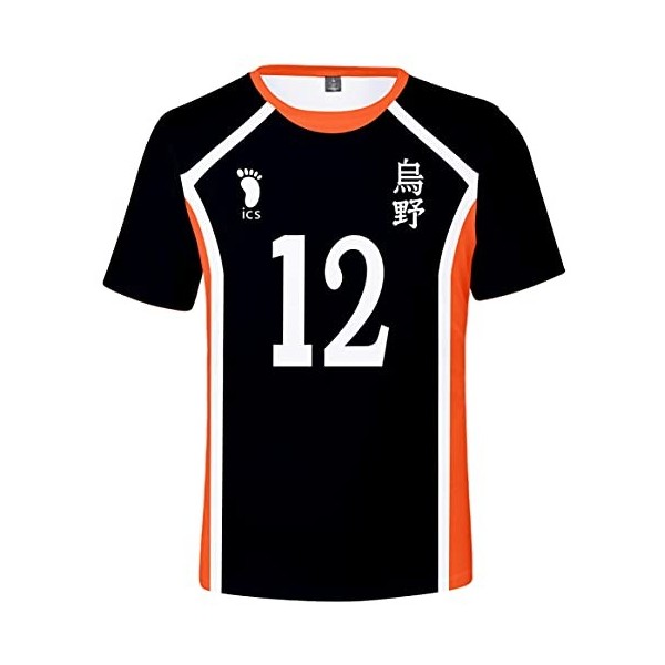 YIMIAO Haikyuu Homme Femme Impression en 2D à Manches Courtes Été Unisexe Kageyama T-Shirt Garçon Japanese Anime Vetement de 
