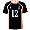YIMIAO Haikyuu Homme Femme Impression en 2D à Manches Courtes Été Unisexe Kageyama T-Shirt Garçon Japanese Anime Vetement de 