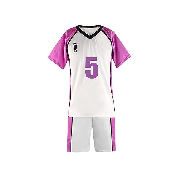 Black Sugar Ensemble Tenu Cosplay Maillot Volley Haikyu Amine Déguisement Bonne Qualité Solide Violet 5, XL 