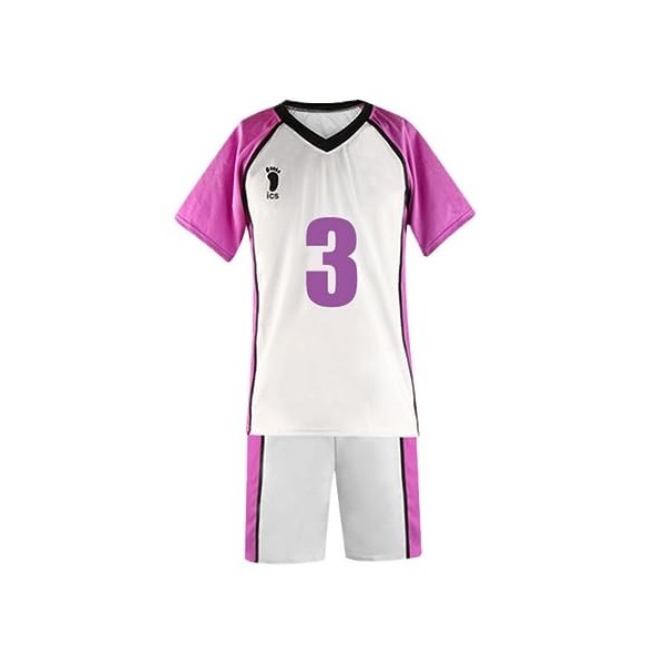 Black Sugar Ensemble Tenu Cosplay Maillot Volley Haikyu Amine Déguisement Bonne Qualité Solide Violet 5, XL 