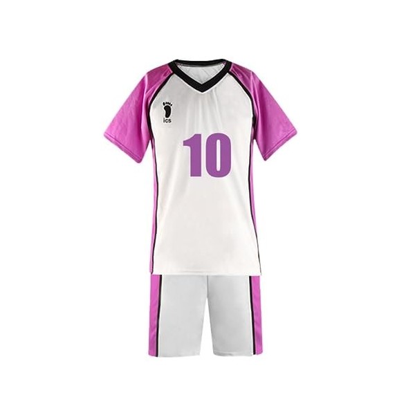 Black Sugar Ensemble Tenu Cosplay Maillot Volley Haikyu Amine Déguisement Bonne Qualité Solide Violet 5, XL 