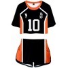 YIMIAO Haikyuu Ensembles Fille Femme T-Shirt Shorts Set Anime Karasuno Kageyama Vêtement de Sport Manches Courtes Tee et Shor