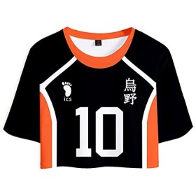 YIMIAO Haikyuu Ensembles Fille Femme T-Shirt Shorts Set Anime Karasuno Kageyama Vêtement de Sport Manches Courtes Tee et Shor