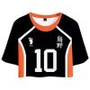 YIMIAO Haikyuu Ensembles Fille Femme T-Shirt Shorts Set Anime Karasuno Kageyama Vêtement de Sport Manches Courtes Tee et Shor