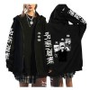 zhedu Jujutsu Kaisen Sweat À Capuche Zippé Imprimé Anime Harajuku Veste À Manches Longues Hip Hop Streetwear Zip Up Manteau S
