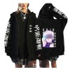 zhedu Jujutsu Kaisen Sweat À Capuche Zippé Imprimé Anime Harajuku Veste À Manches Longues Hip Hop Streetwear Zip Up Manteau S