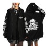 zhedu Jujutsu Kaisen Sweat À Capuche Zippé Imprimé Anime Harajuku Veste À Manches Longues Hip Hop Streetwear Zip Up Manteau S