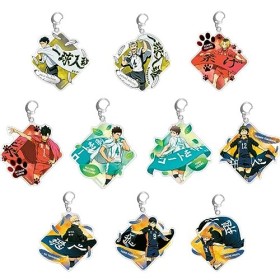 Lot de 10 porte-clés Haikyuu en acrylique avec figurine de dessin animé Haikyuu - Cadeau pour les fans, 10 pièces, 5.5cm