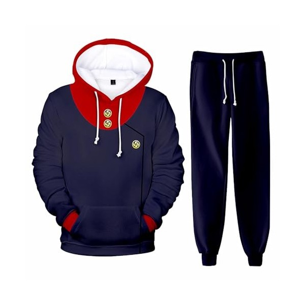Sweat à capuche et pantalon de manga Jujutsu Kaisen pour cosplay, costume de sport unisexe pour les fans danime ou cadeau, B
