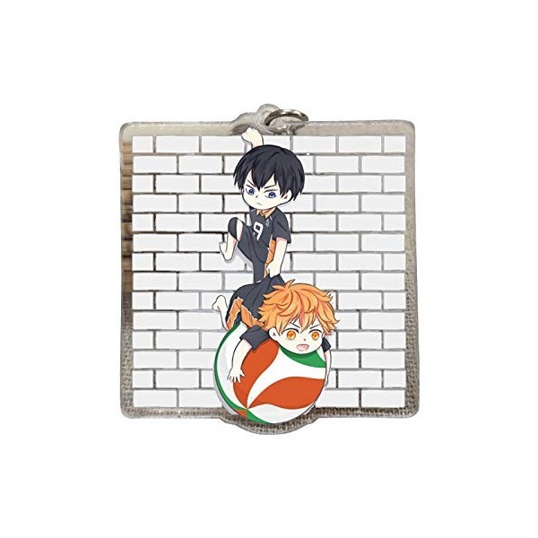 Haikyuuu!! Porte-clés Karasuno Nekoma Anime Karasuno High School Doomed Battle avec pendentif en acrylique pour les fans, typ