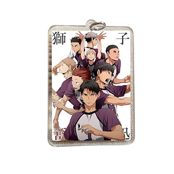 Haikyuuu!! Porte-clés Karasuno Nekoma Anime Karasuno High School Doomed Battle avec pendentif en acrylique pour les fans, typ