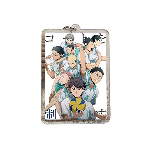 Haikyuuu!! Porte-clés Karasuno Nekoma Anime Karasuno High School Doomed Battle avec pendentif en acrylique pour les fans, typ