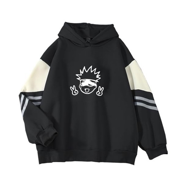 zhedu Japonais Jujutsu Kaisen Sweats À Capuche Imprimés Unisexe Harajuku Sweat-Shirts À Cordon De Dessin Animé Streetwear Pat