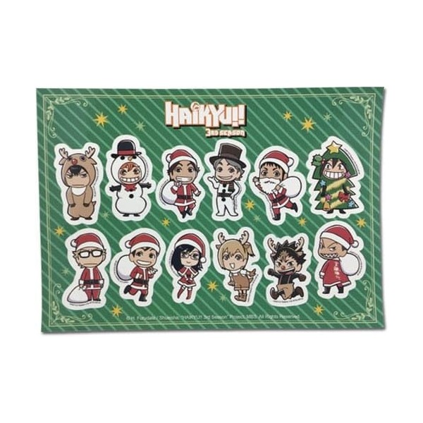 Haikyu!! S3- XMas SD Group Lot dautocollants 12,7 x 17,8 cm