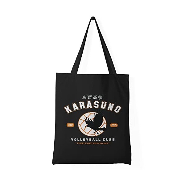 Trend Creators Karasuno Team Volleyball Club Haikyu Sac fourre-tout en toile noir