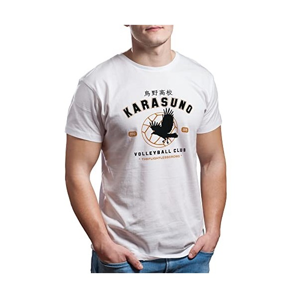 Trend Creators Karasuno Team Volleyball Club Haikyu T-Shirt Bleu Royal pour Les Hommes Size S