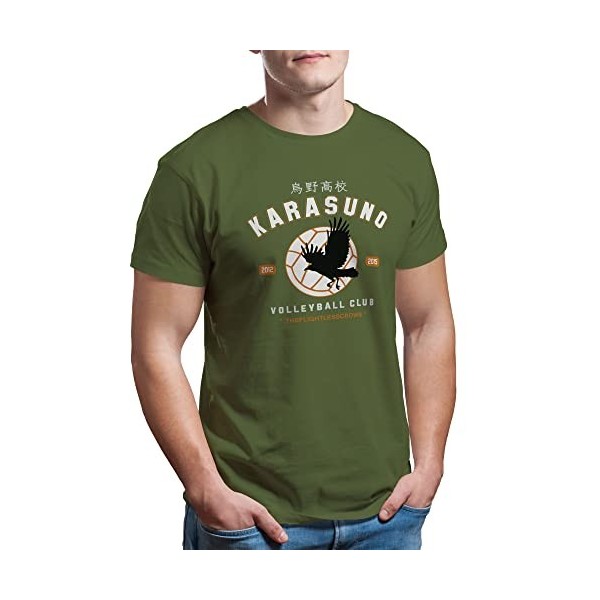 Trend Creators Karasuno Team Volleyball Club Haikyu T-Shirt Bleu Royal pour Les Hommes Size S