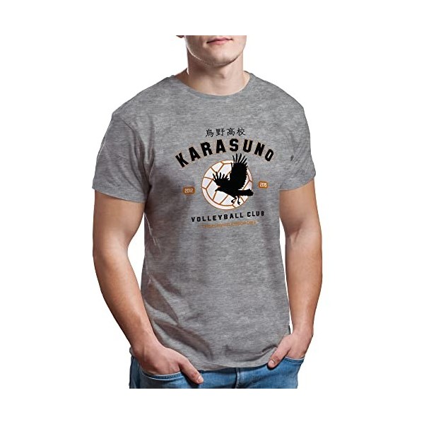 Trend Creators Karasuno Team Volleyball Club Haikyu T-Shirt Bleu Royal pour Les Hommes Size S