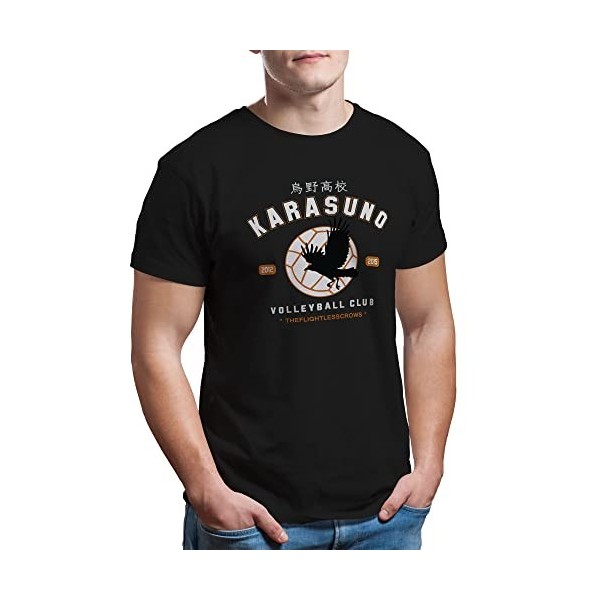 Trend Creators Karasuno Team Volleyball Club Haikyu T-Shirt Bleu Royal pour Les Hommes Size S