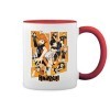 Karasuno High School Team Haikyu Blanc tasse à café avec Red Rim et poignée Mug