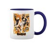 Karasuno High School Team Haikyu Blanc tasse de café avec le bleu et poignée Rim Mug