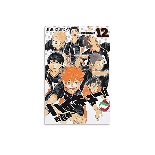 GNKIO Haikyu Anime Volume 12 Poster sur toile pour décoration murale Motif famille moderne 20 x 30 cm