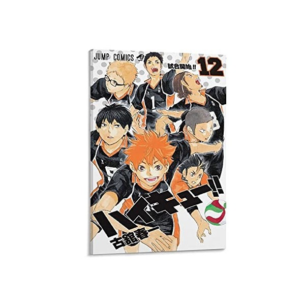 GNKIO Haikyu Anime Volume 12 Poster sur toile pour décoration murale Motif famille moderne 20 x 30 cm