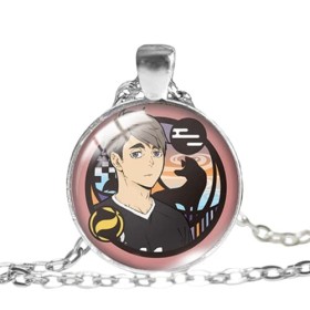 Haikyu ! Collier avec pendentif en verre rond Motif volleyball, 2 ans