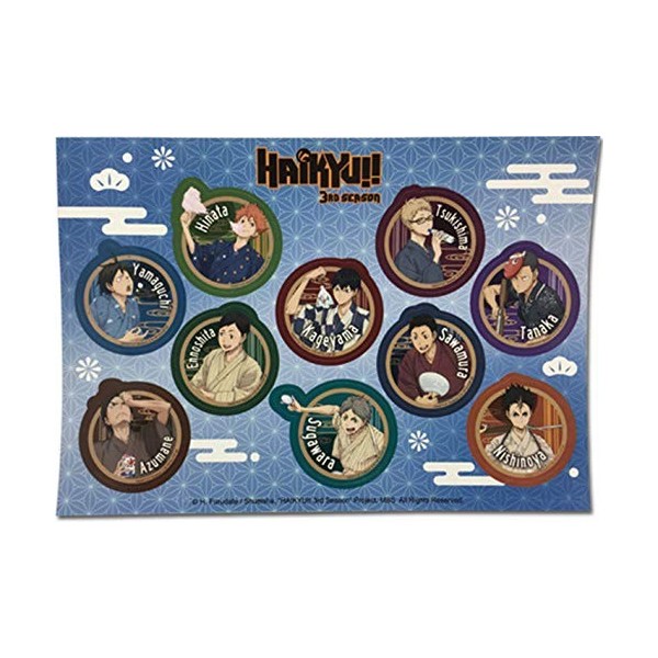 Haikyu S3 Ensemble dautocollants pour peignoir 12,7 x 17,8 cm