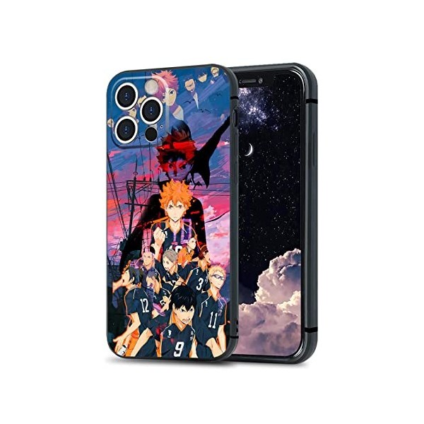 Haikyu Coque de protection en silicone mat pour iPhone 13 Motif manga