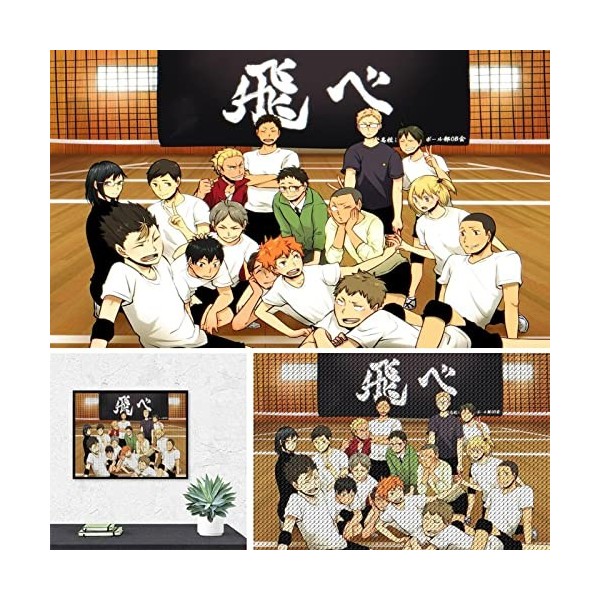 5D DIY Diamant Peinture Kit,Anime Haikyu!!,Diamant Point De Croix, Décoration De La Maison Cadeau round drill -30x40cm