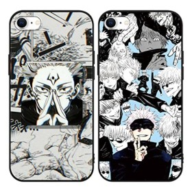 2 Pièces Coque pour iPhone 8/iPhone 7/iPhone SE 2022/2020 4.7 Anime Jujutsu Kaisen Gojo Satoru Itadori Yuji Manga 3D Motiv 