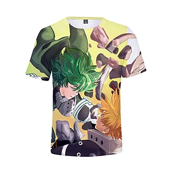 YIMIAO Homme Impression en 2D à Manches Courtes Été Unisexe My Hero Academia T-Shirt Garçon Vetement de Sport Tshirt Japanese