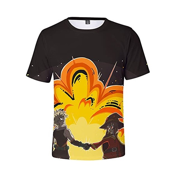 YIMIAO Homme Impression en 2D à Manches Courtes Été Unisexe My Hero Academia T-Shirt Garçon Vetement de Sport Tshirt Japanese