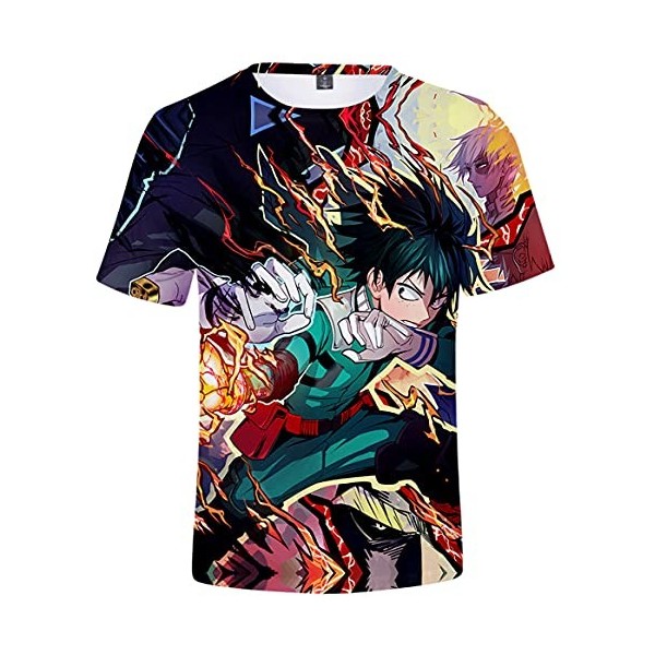 YIMIAO Homme Impression en 2D à Manches Courtes Été Unisexe My Hero Academia T-Shirt Garçon Vetement de Sport Tshirt Japanese