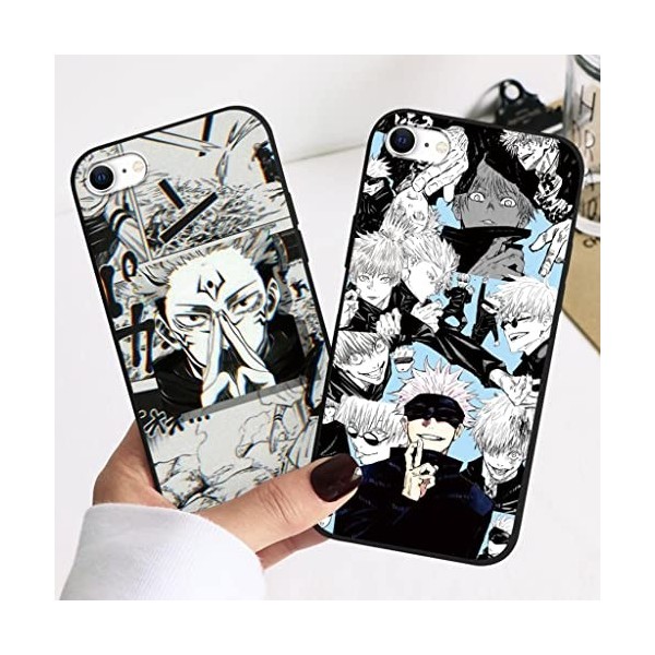 2 Pièces Coque pour iPhone 8/iPhone 7/iPhone SE 2022/2020 4.7 Anime Jujutsu Kaisen Gojo Satoru Itadori Yuji Manga 3D Motiv 
